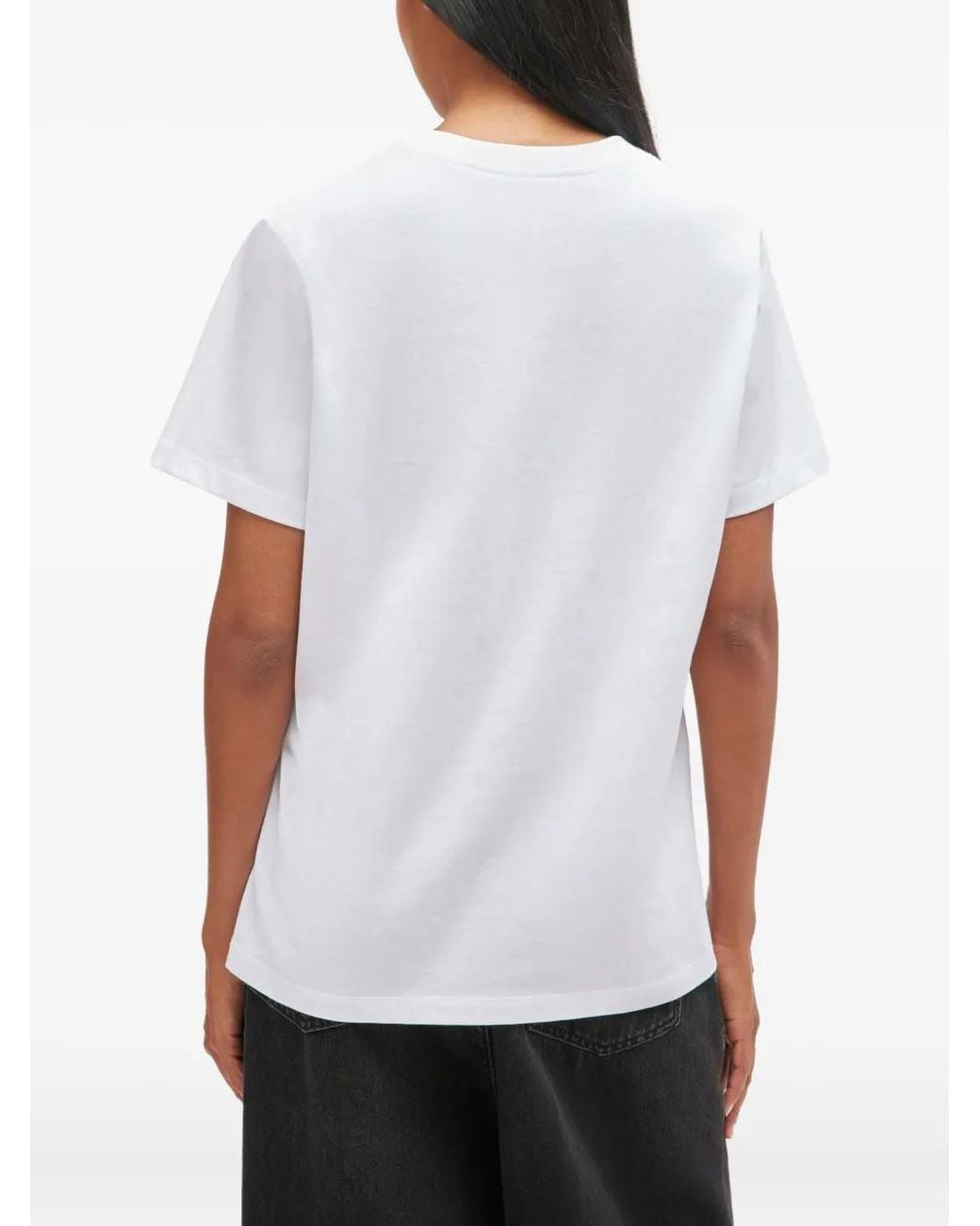 Ganni White Neon Puppy Organic Cotton T-Shirt