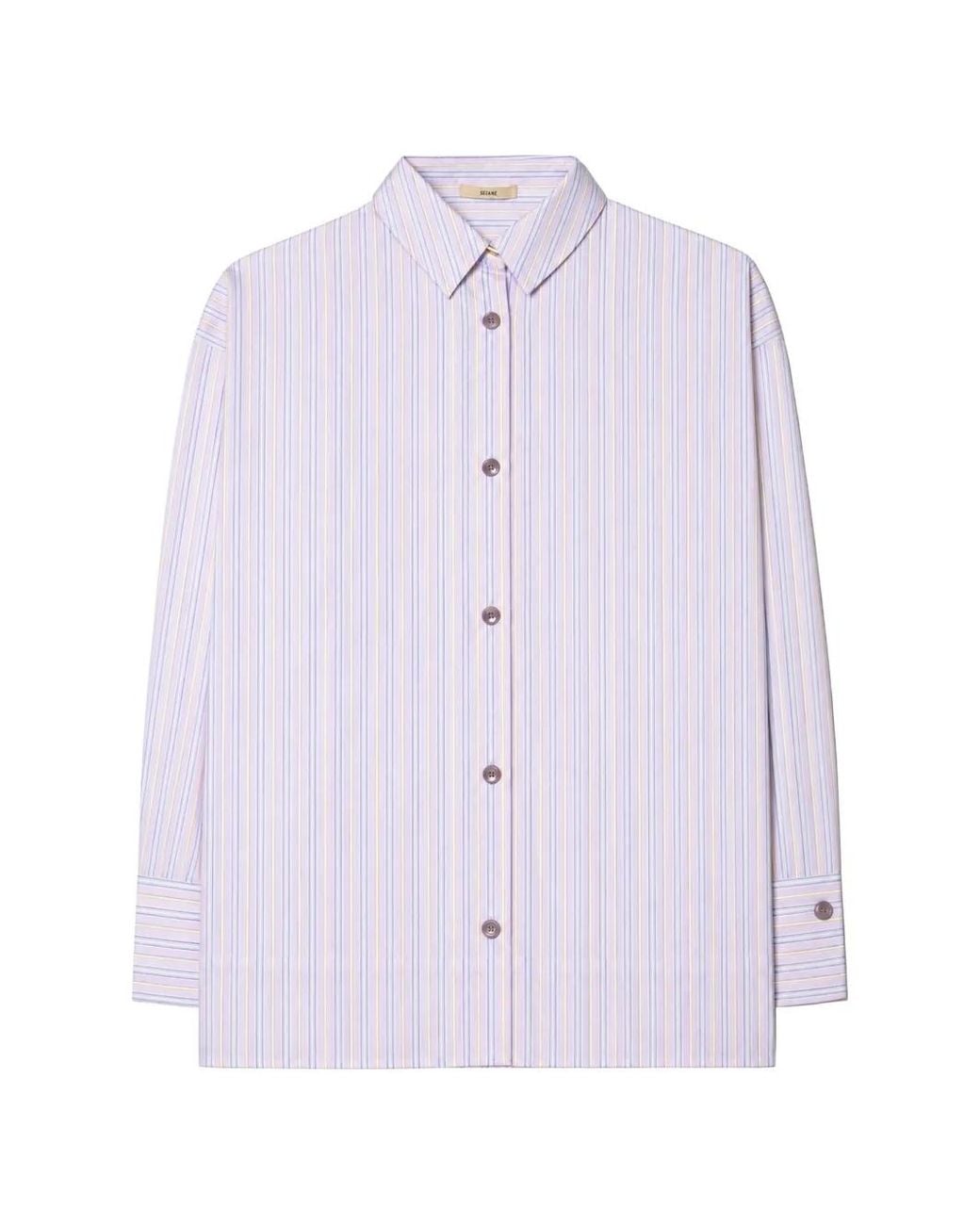 Sessun Purple Kojima Vertical-Stripe Shirt