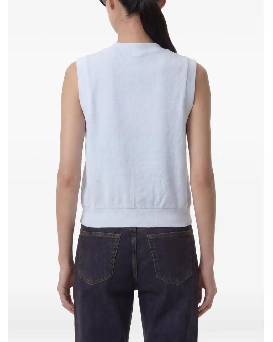 Sporty & Rich Blue Logo-Embroidered Terry Vest for men