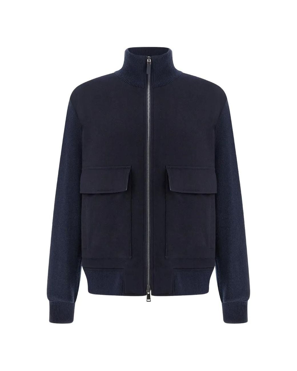 Paul & Shark Blue Aliseo Panelled Bomber Jacket for men