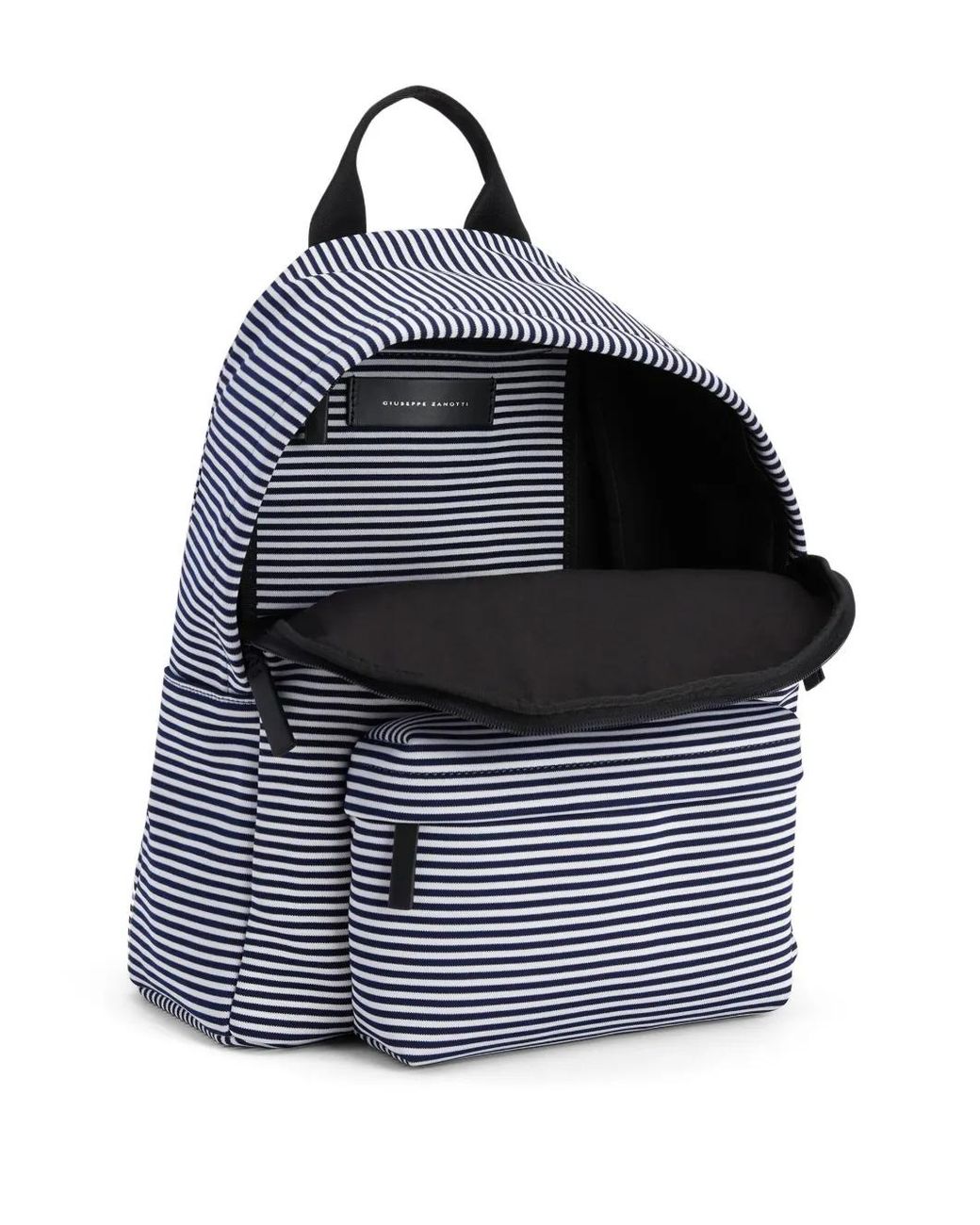 Giuseppe Zanotti Blue Striped Embroidered-Logo Backpack for men