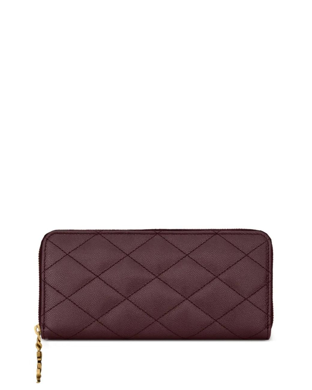 Saint Laurent Purple Cassandre Bijou Zip Wallet