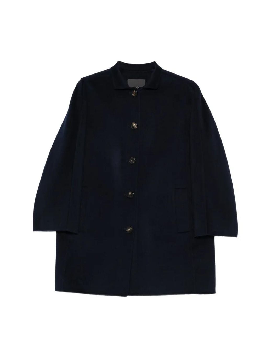 ROSSO35 Blue High-Neck Button-Up Coat