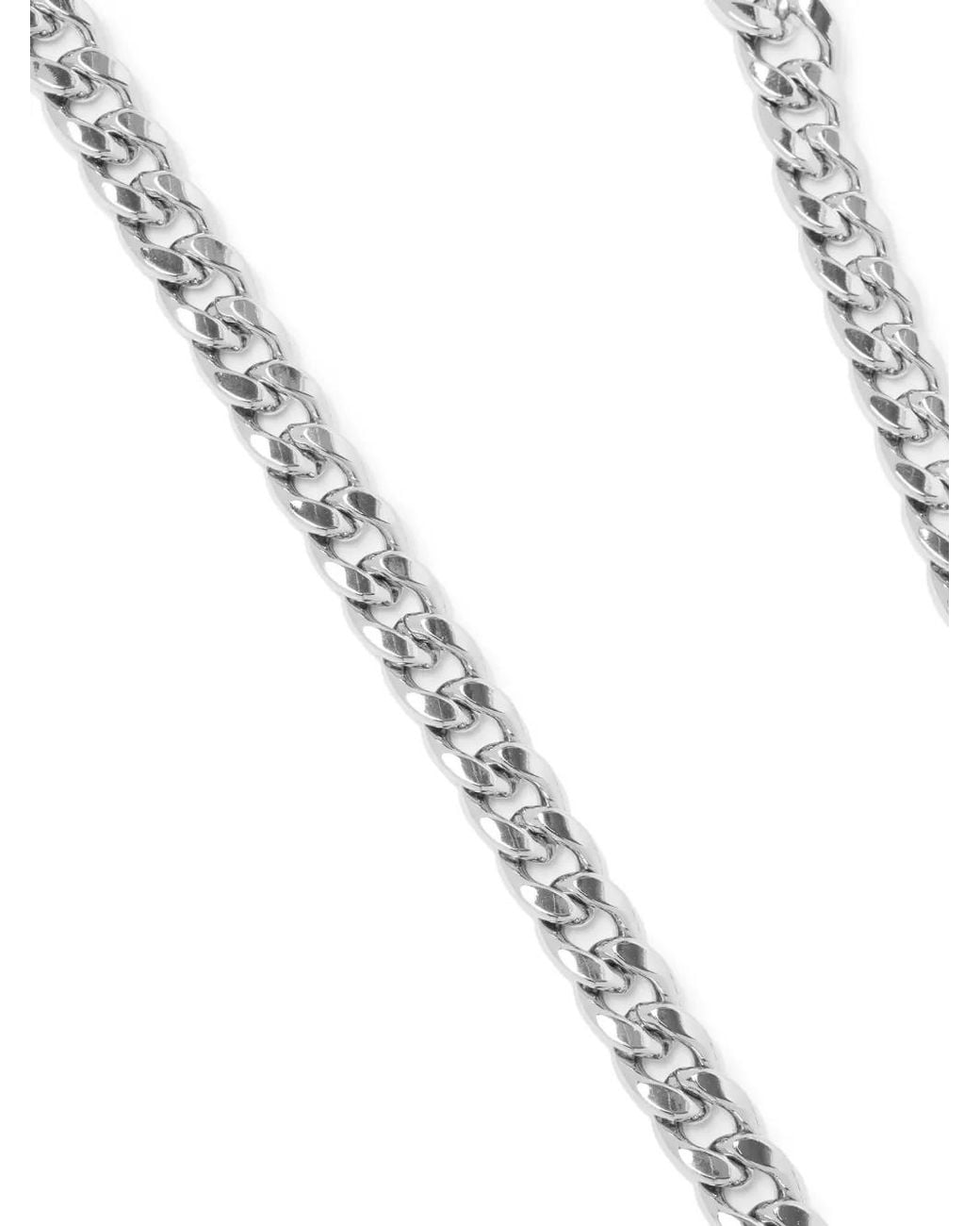 Alessandra Rich White Crystal-Embellished Chain Belt