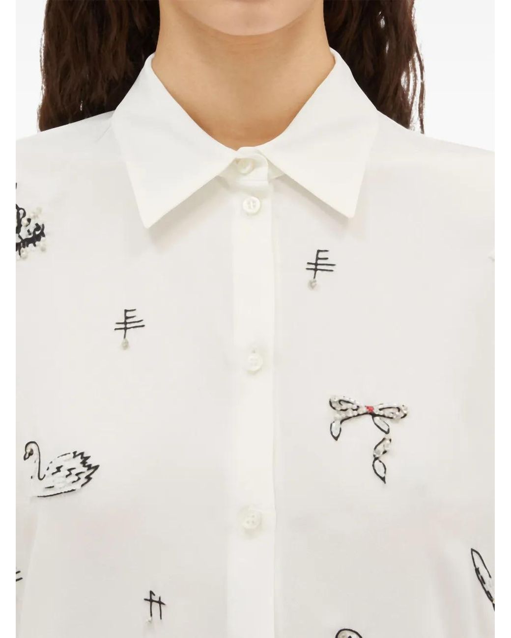 Camicia Con Decorazione di MSGM in White