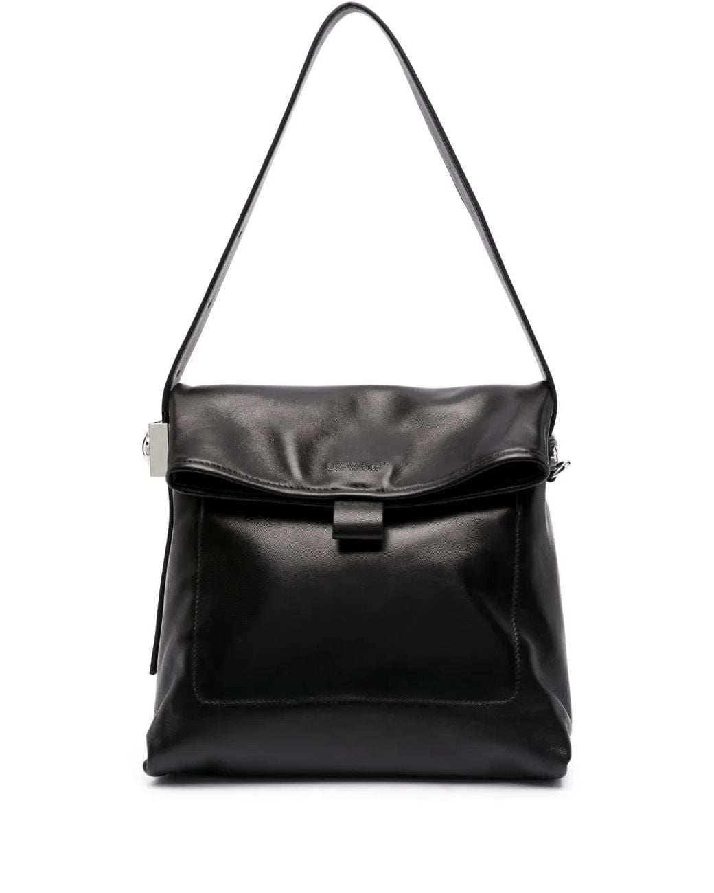 Off-White c/o Virgil Abloh Black Ow Booster Medium Leather Shoulder Bag