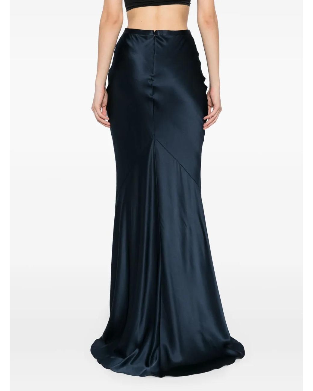 Michelle Mason Blue Bias Maxi Skirt