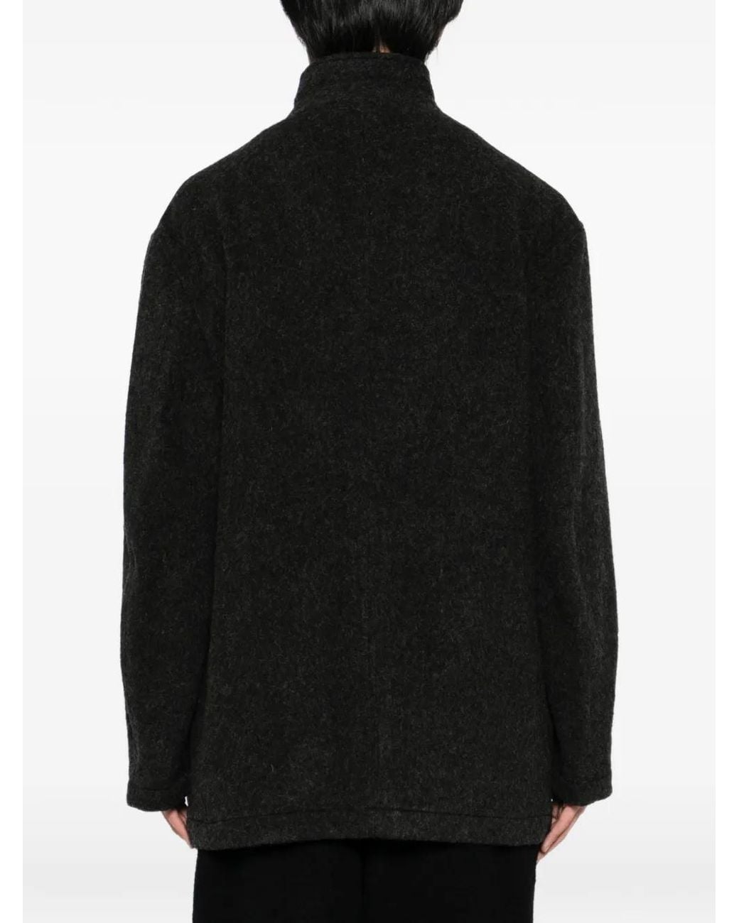 Yohji Yamamoto Black X Masses Herringbone Wool Jacket for men