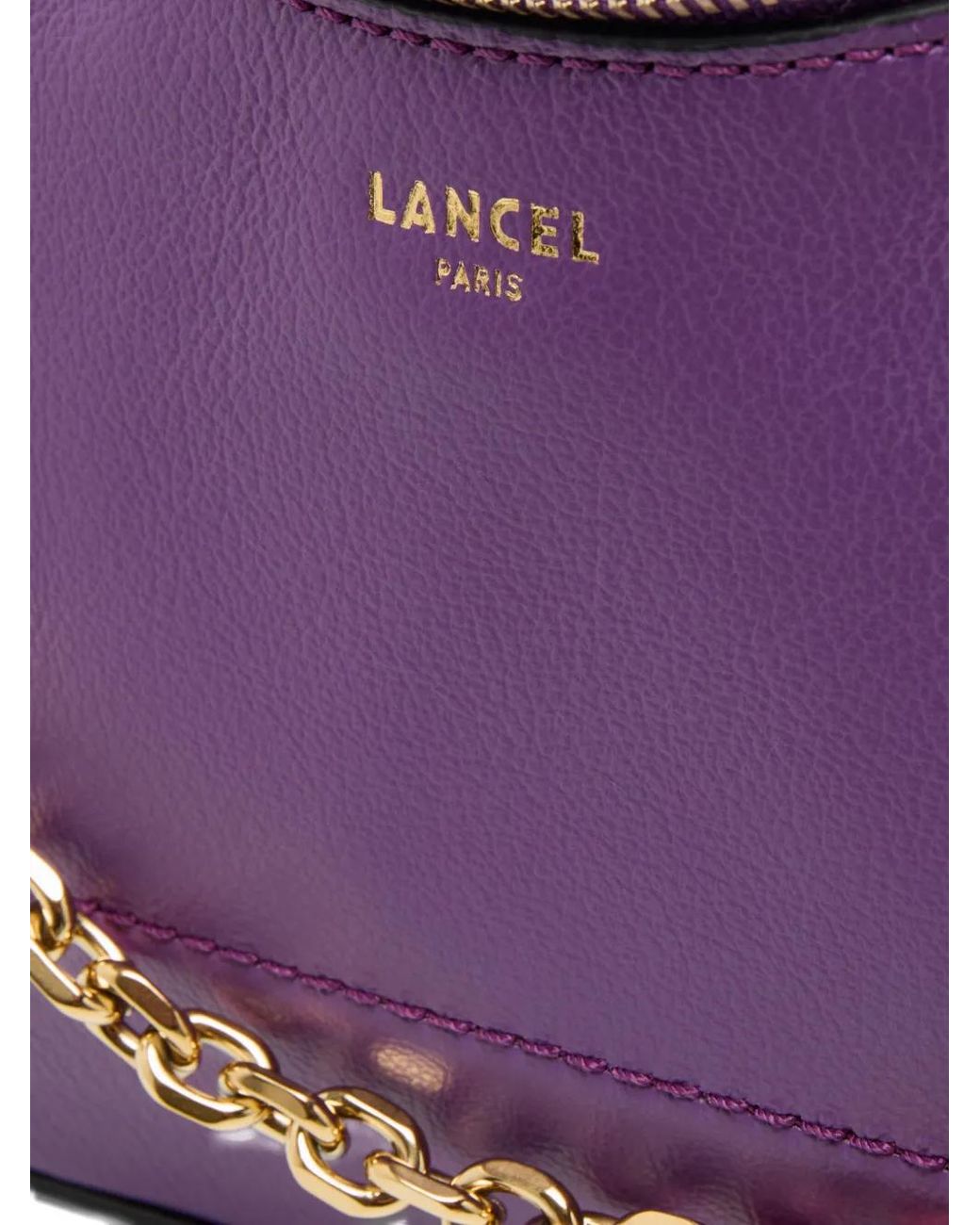 Lancel Purple Sac Porté Épaule Croisette À Bride Chaîne
