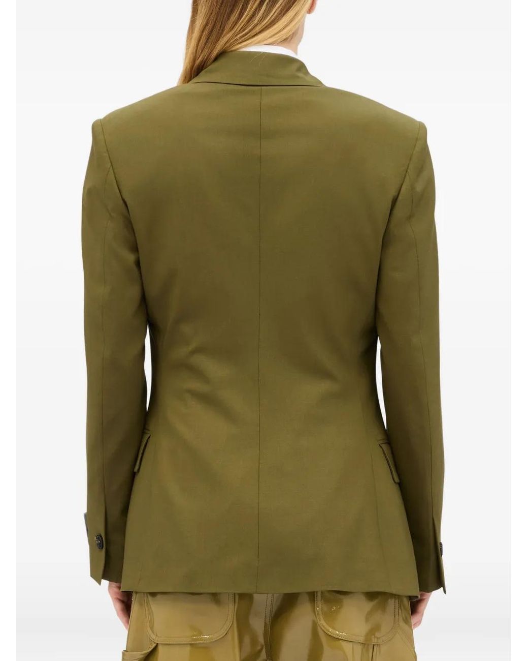 MSGM Green Single-Breasted Blazer