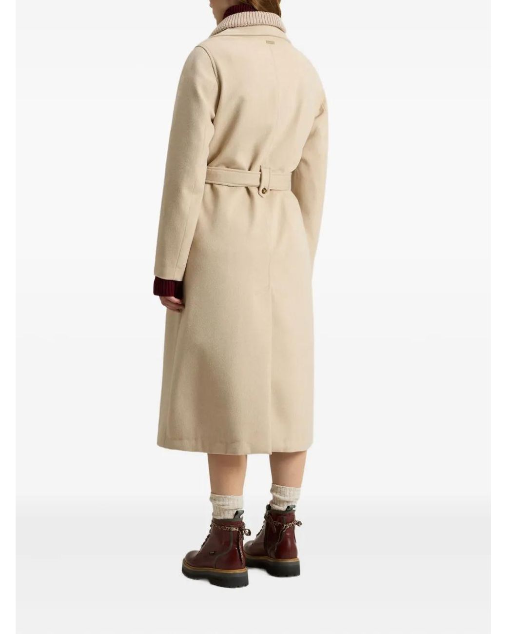 Woolrich Natural Virgin Wool Single-Breasted Coat