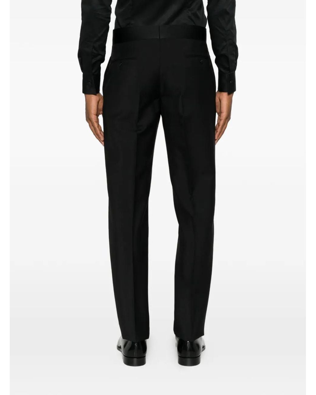 Emporio Armani Black Pantalon À Bandes Contrastantes for men