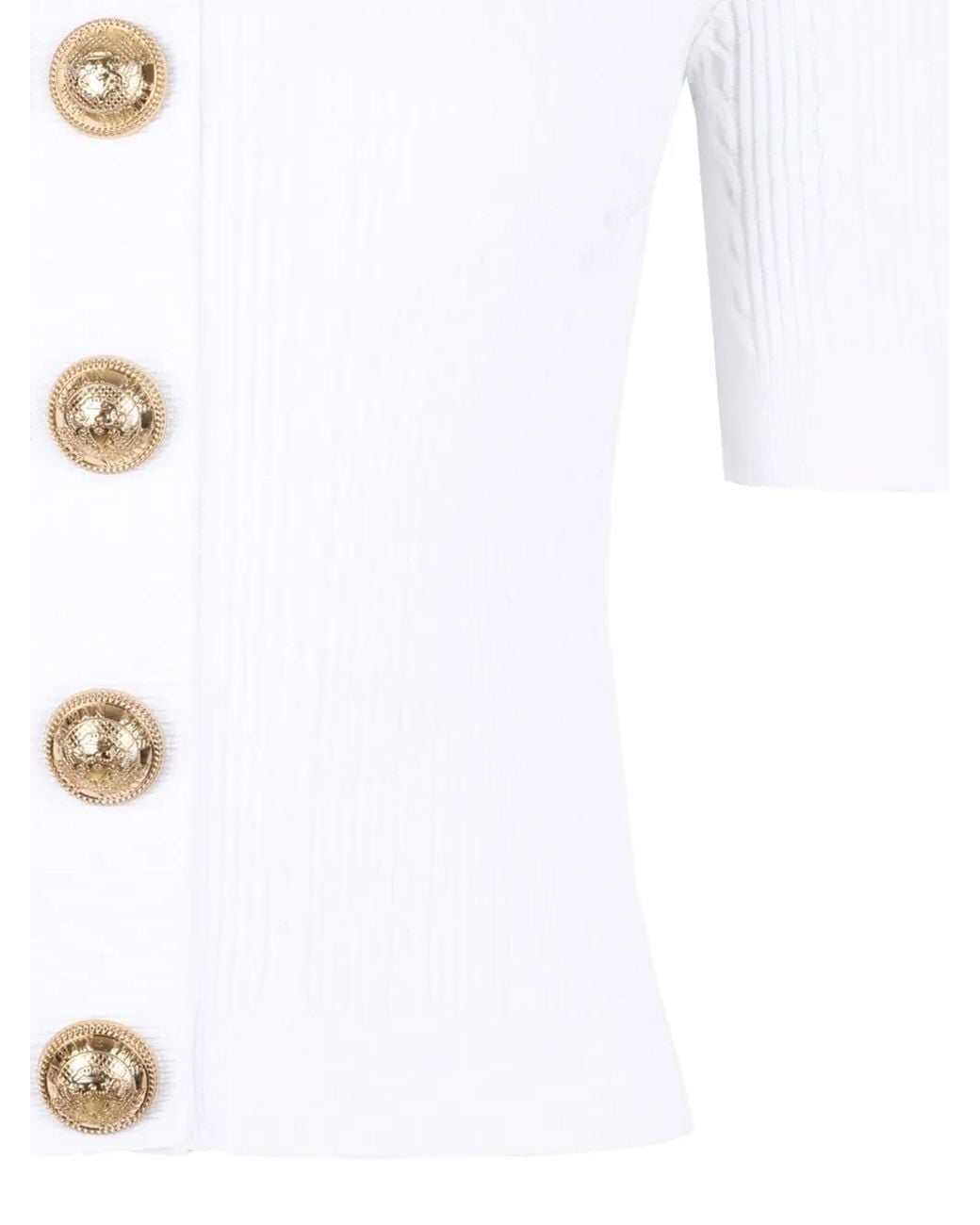 Top côtelé Balmain en coloris White