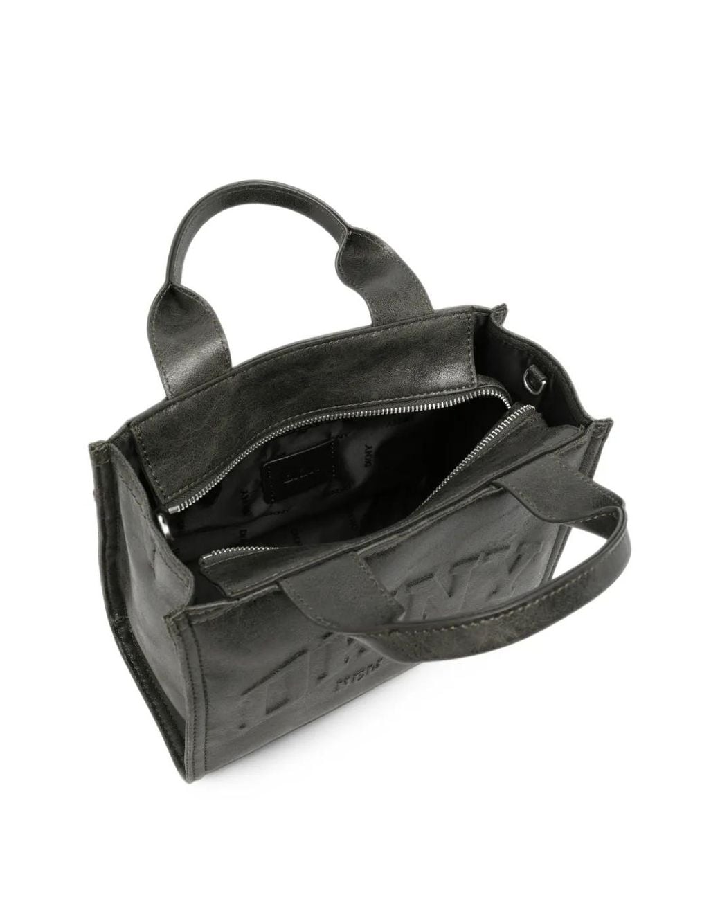 DKNY Black Logo-Embossed Metallic Tote Bag