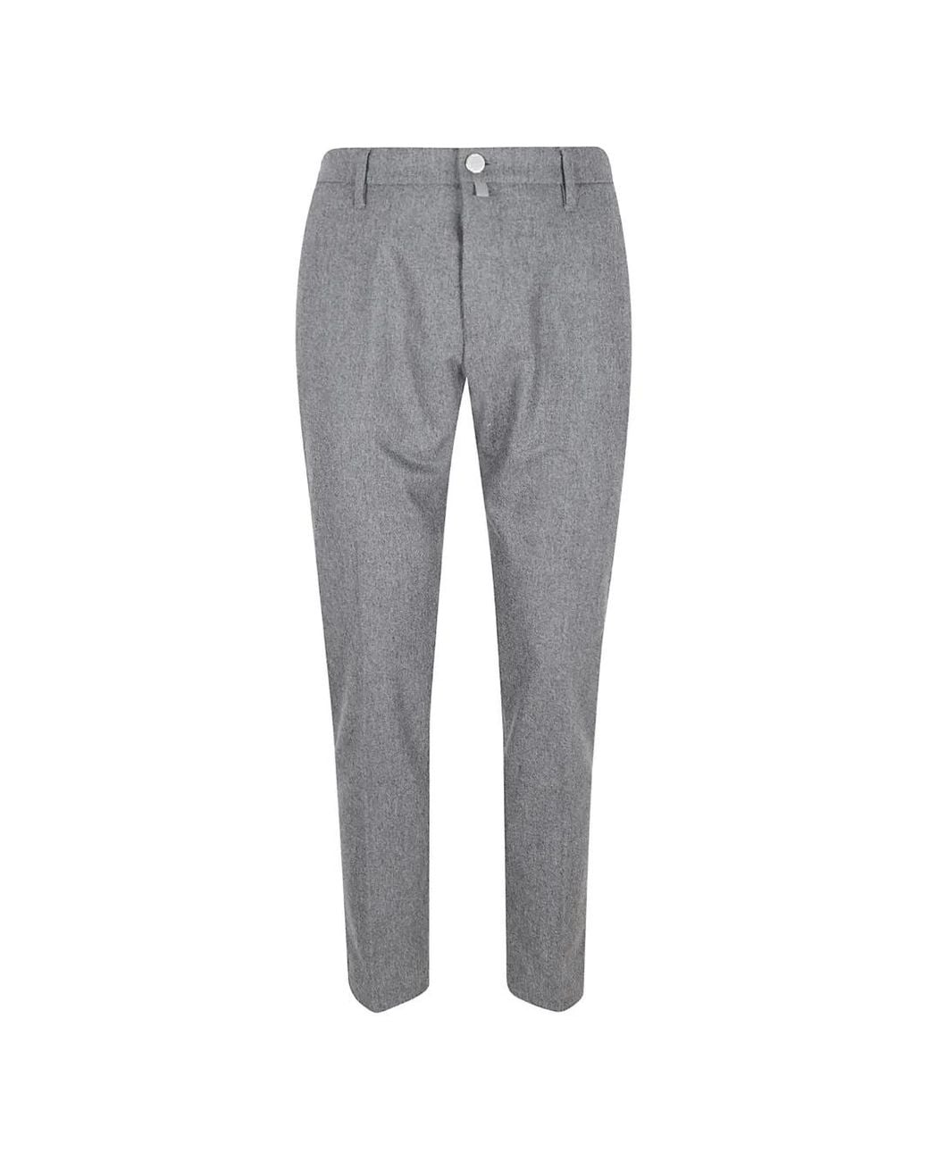 Jacob Cohen Gray Pressed-Crease Tailored Trousers for men