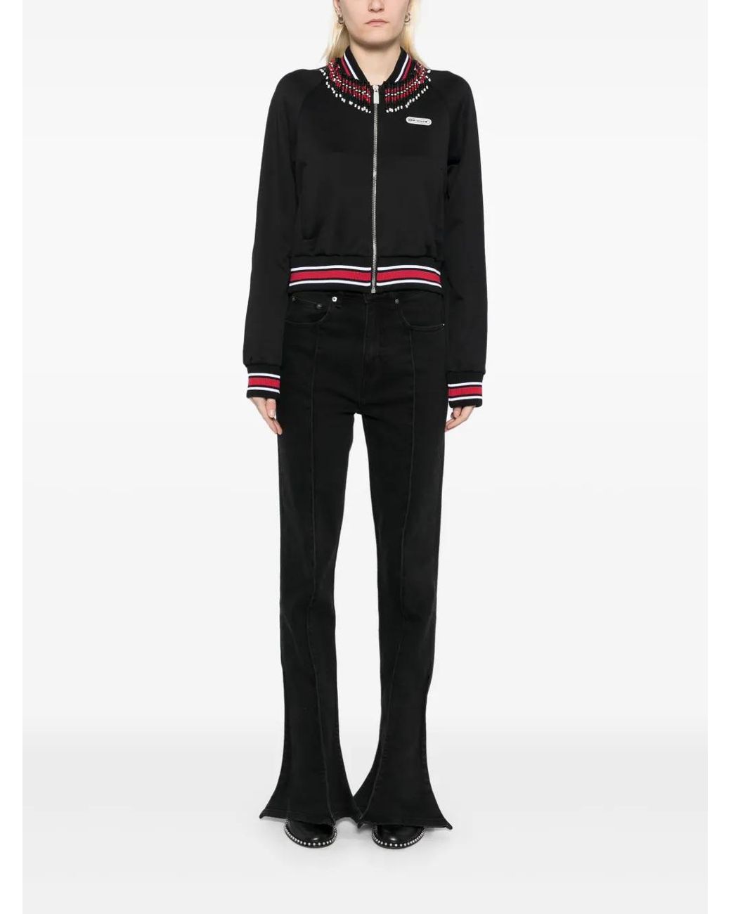 Off-White c/o Virgil Abloh Black Embr Off Patch Tracksuit Jacket