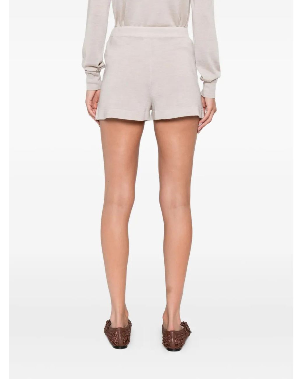 P.A.R.O.S.H. Natural Drawstring-Waist Shorts