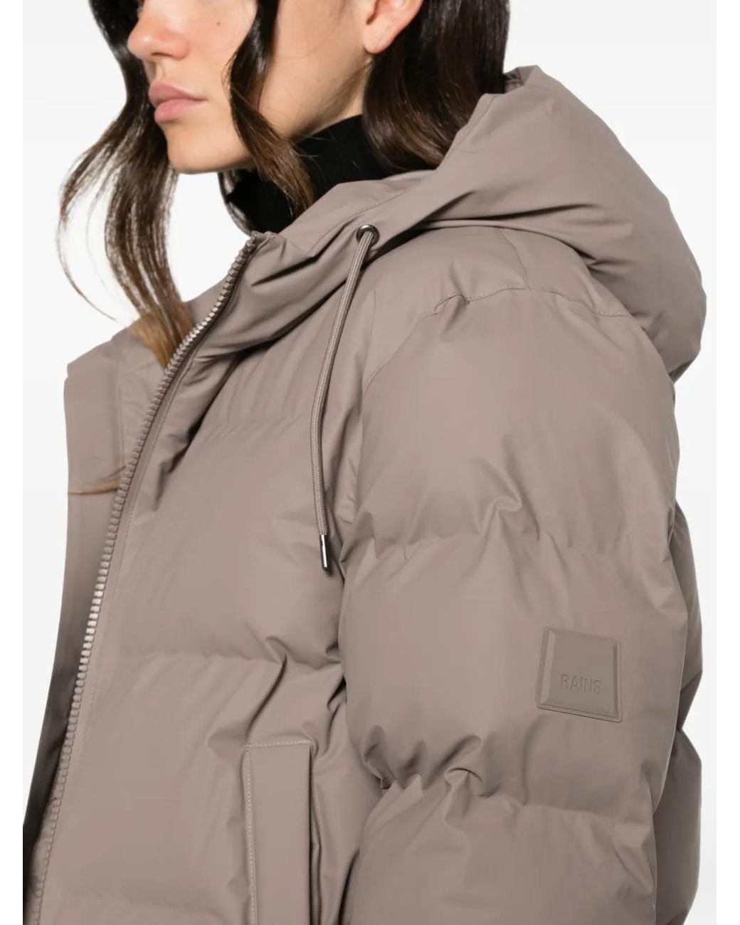 Rains Natural Alta Hooded Quilted Jacket