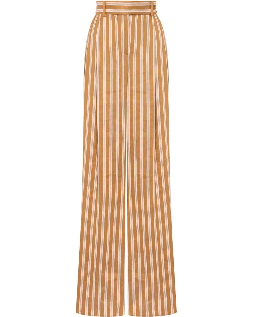 Alberta Ferretti Gestreepte Broek in het Metallic