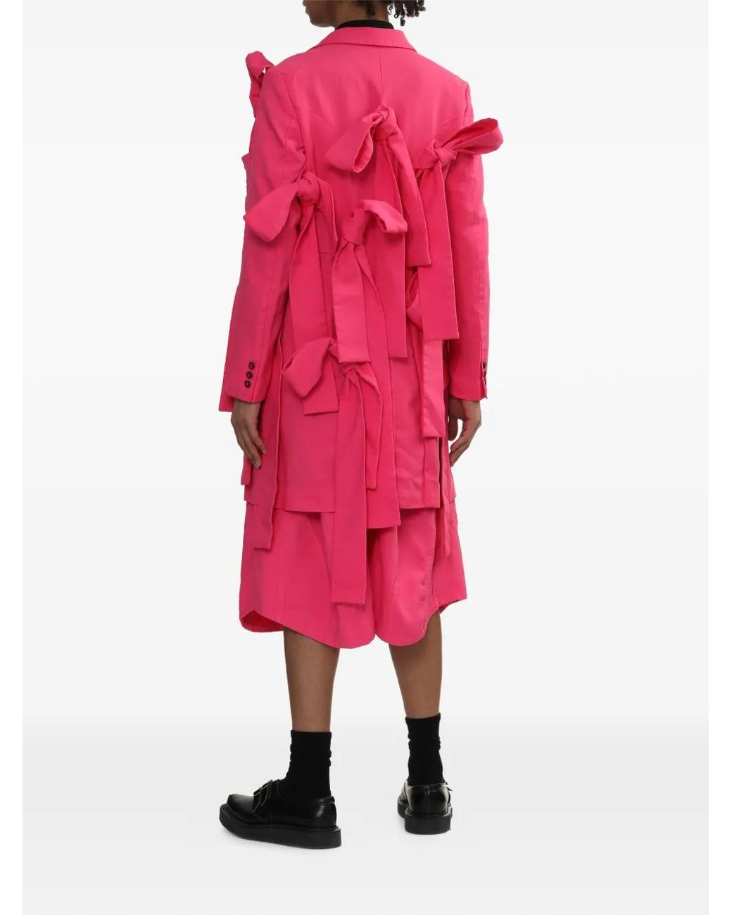 Comme des Garçons Pink Bow-Details Coat for men
