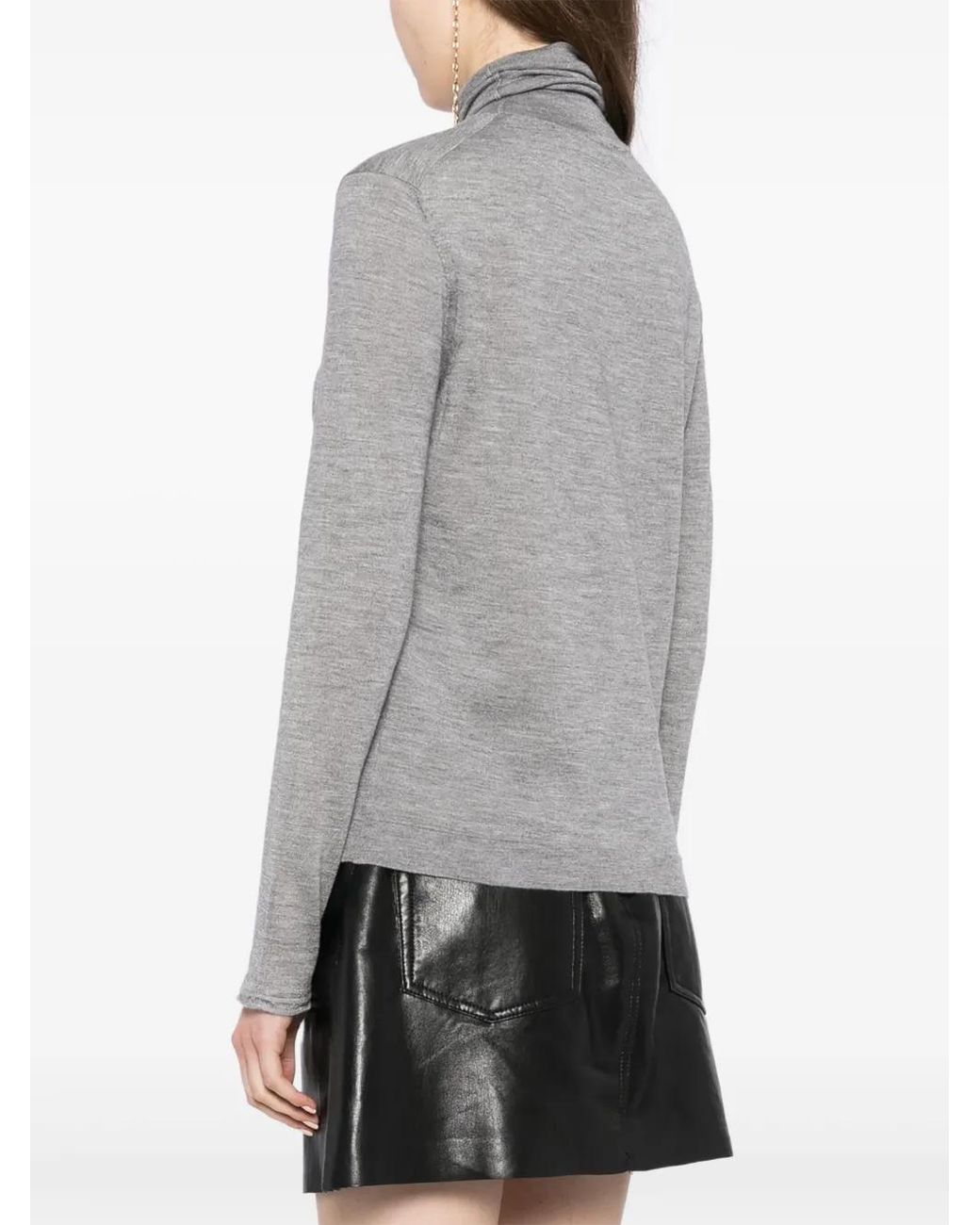 Tom Ford Gray Turtleneck Knitted Top