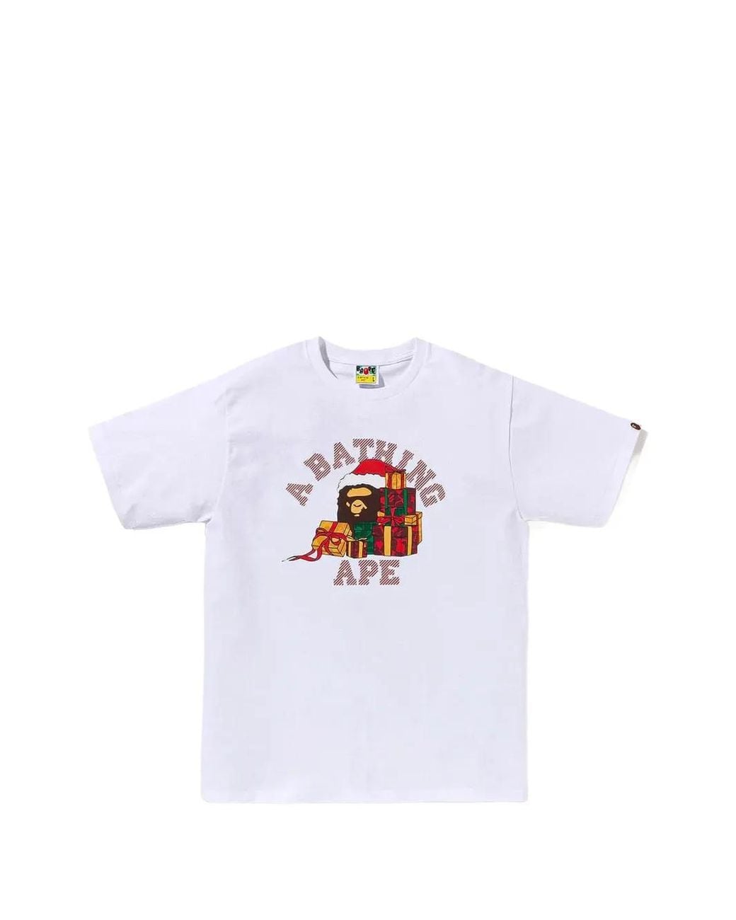A Bathing Ape White Present Box College T-Shirt for men