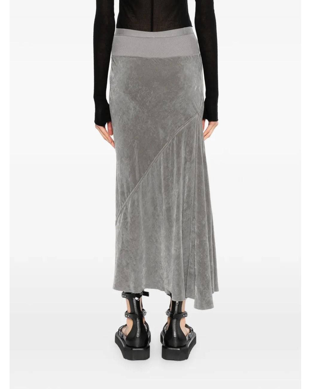 Rick Owens Gray A-Line Bias Skirt