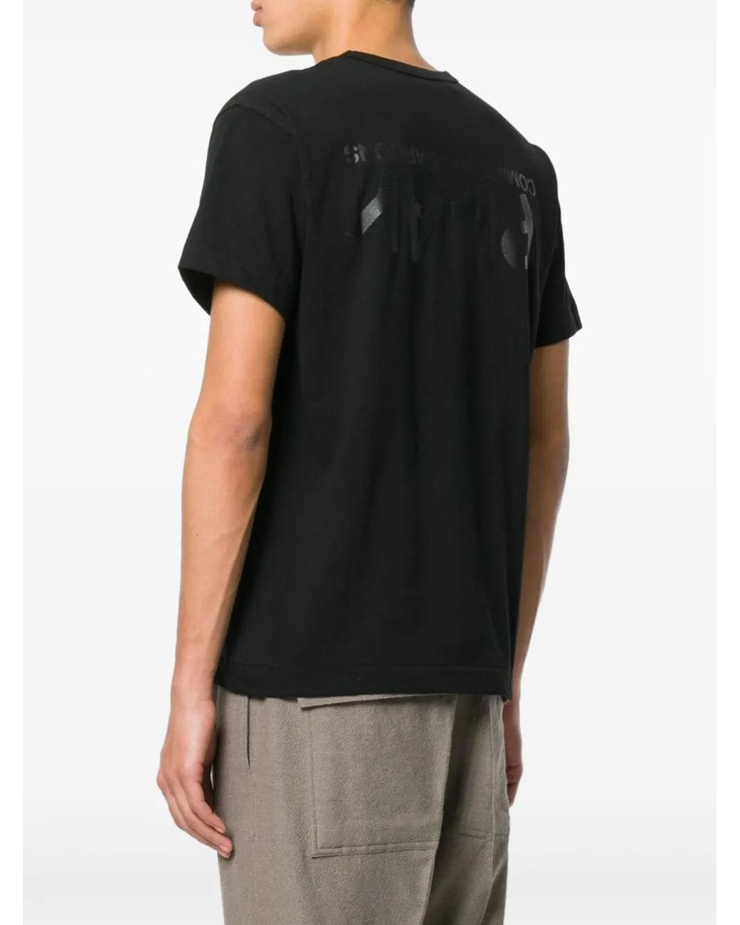COMME DES GARÇONS PLAY Black "Logo Print" T-Shirt