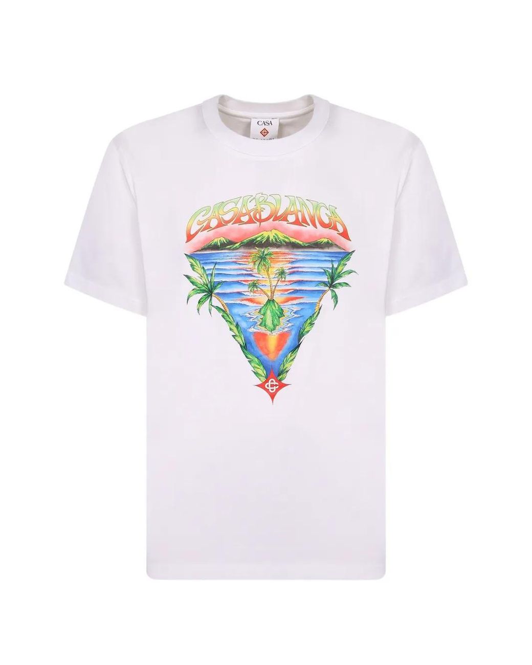 Casablanca White Innocence Triangle Graphic-Print T-Shirt for men