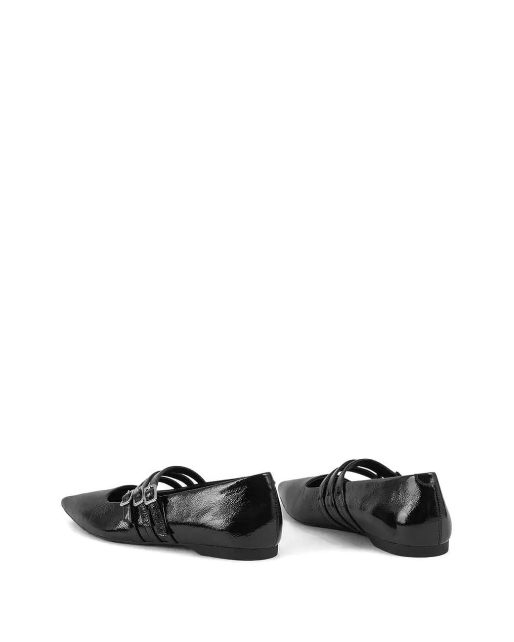 Vagabond Black Hermine Pointed-Toe Buckle Flats