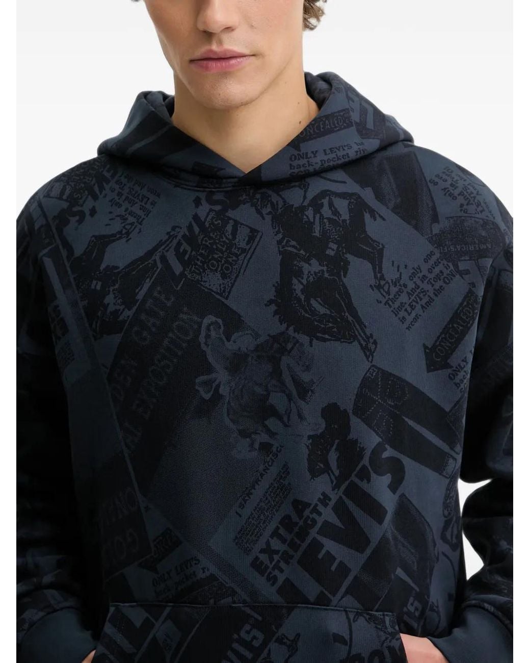 Levi's Blue Sunset Printed Hoodie for men