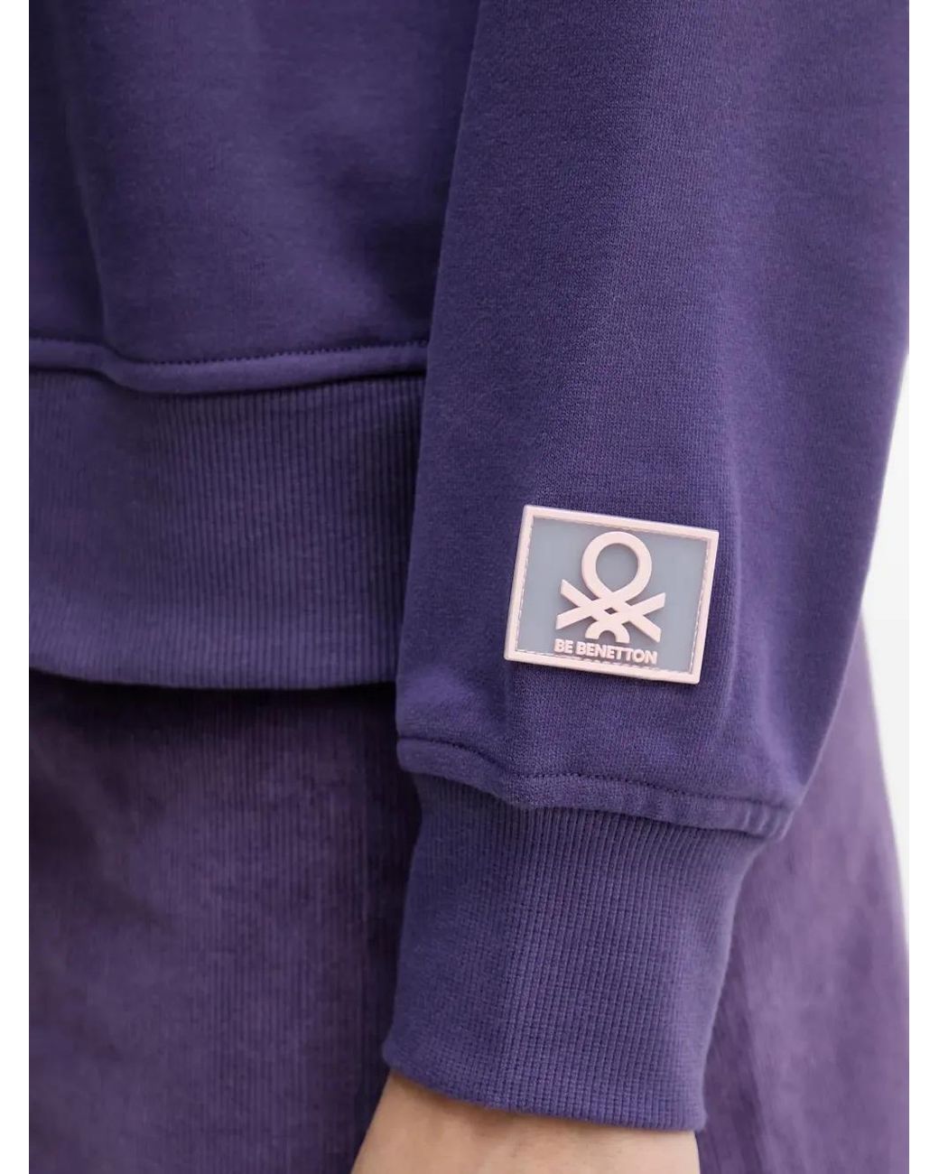 Benetton Purple Slogan-Print Hoodie