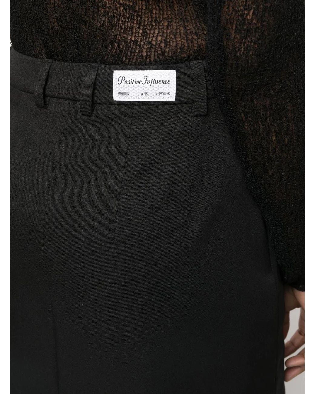 Martine Rose Black High-Waisted Logo-Patch Skirt