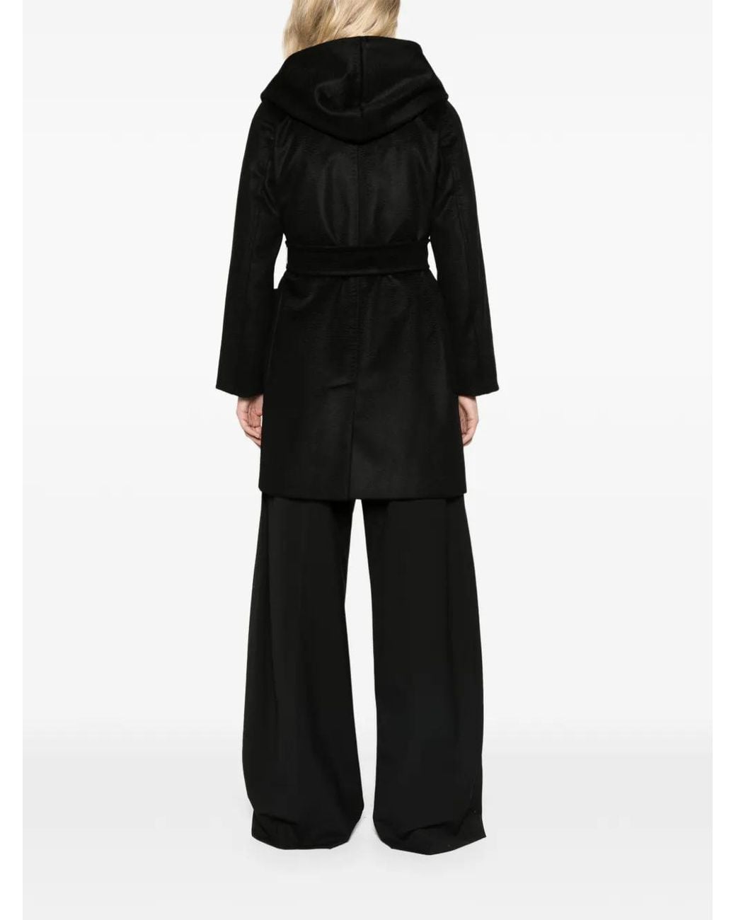 Max Mara Black Camel Robe Coat