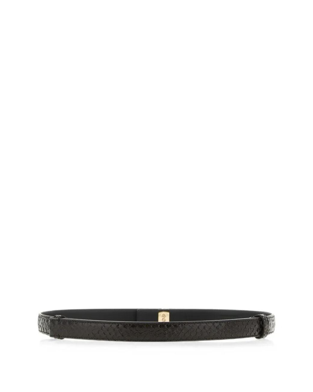 Tom Ford White Ceinture T Latch À Effet Peau De Python