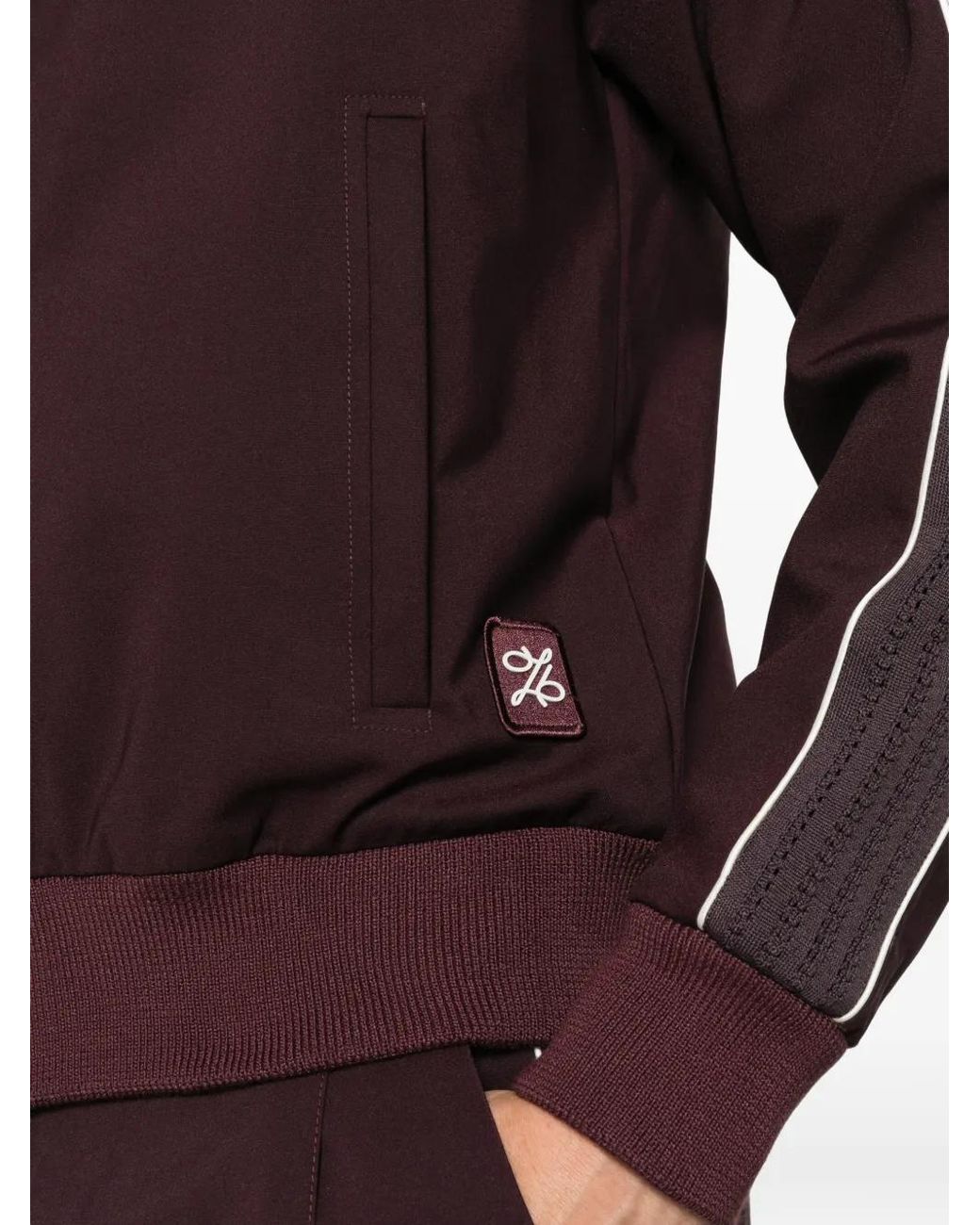 Low Brand Red Side-Stripe Zip-Up Jacket for men