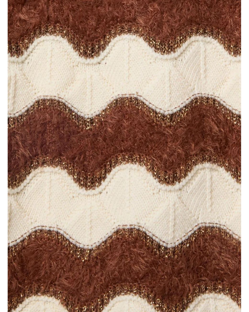 LaDoubleJ Brown Wave Pattern Mini Skirt