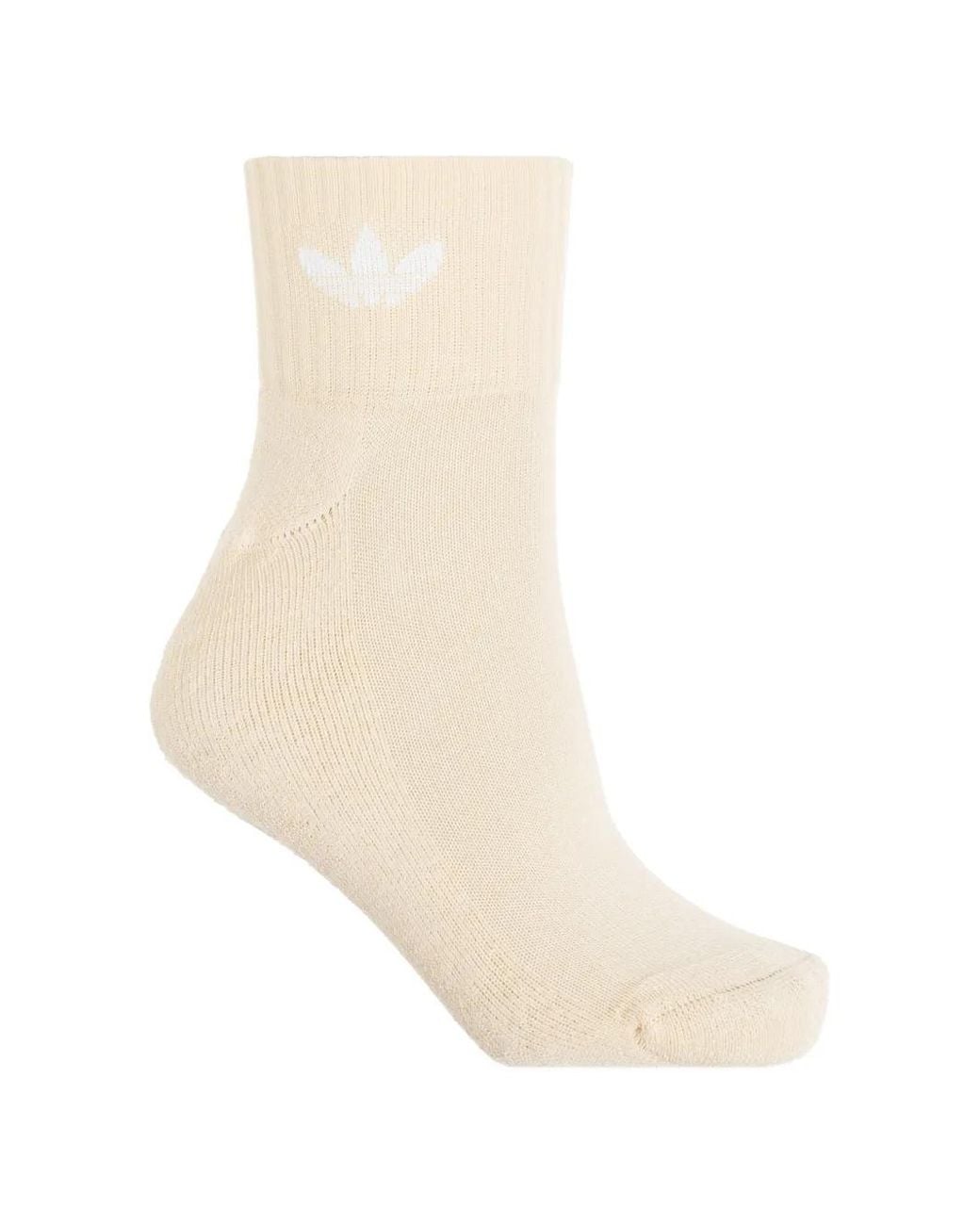 Adidas Natural Logo-Embroidered Three-Pack Socks for men