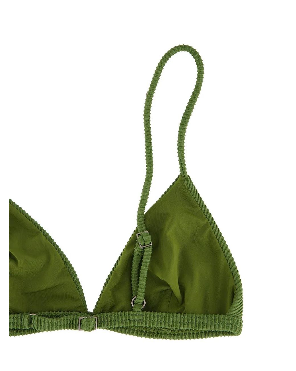 Haight Green Lari Ribbed-Knit Triangle Bikini Top