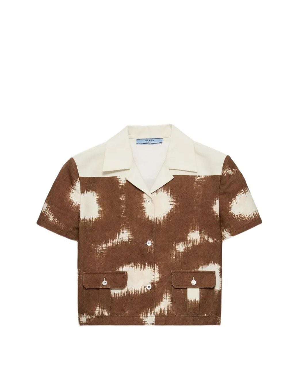 Prada Brown Printed Canvas Shirt