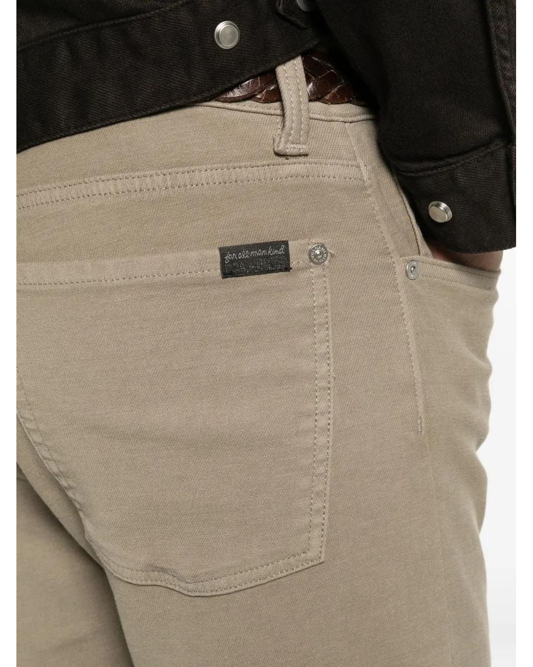 7 For All Mankind Natural Rawhide Logo-Patch Jeans for men