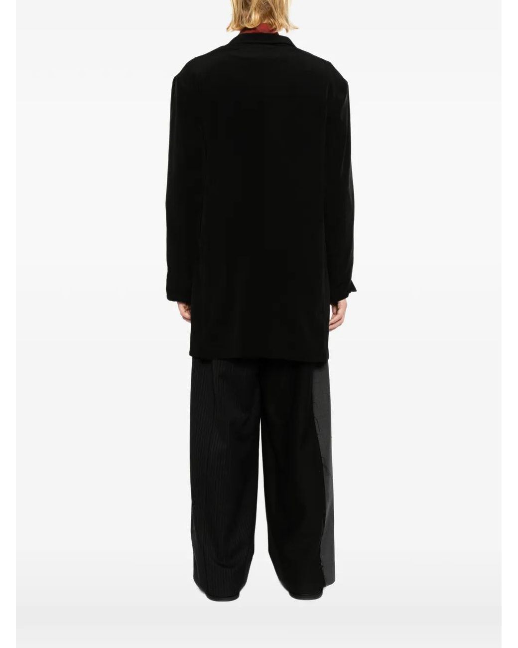 Yohji Yamamoto Black Buttoned-Cuffs Blazer for men