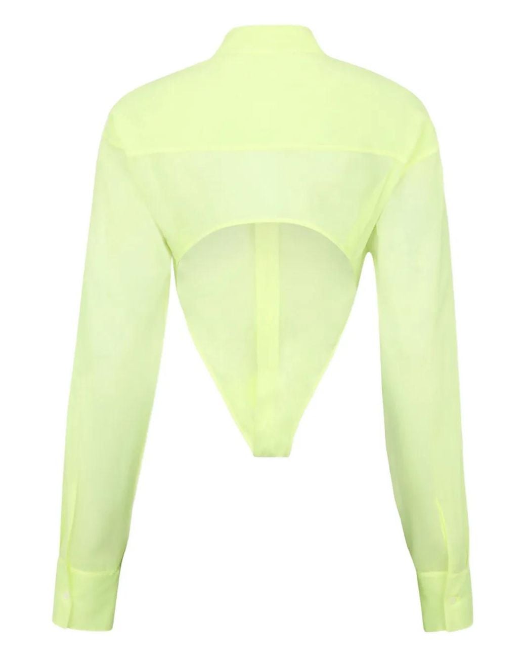 DSquared² Yellow Deep Cut Sheer Shirt