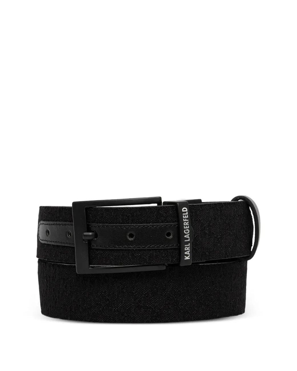 Karl Lagerfeld Black Logo-Detail Belt for men