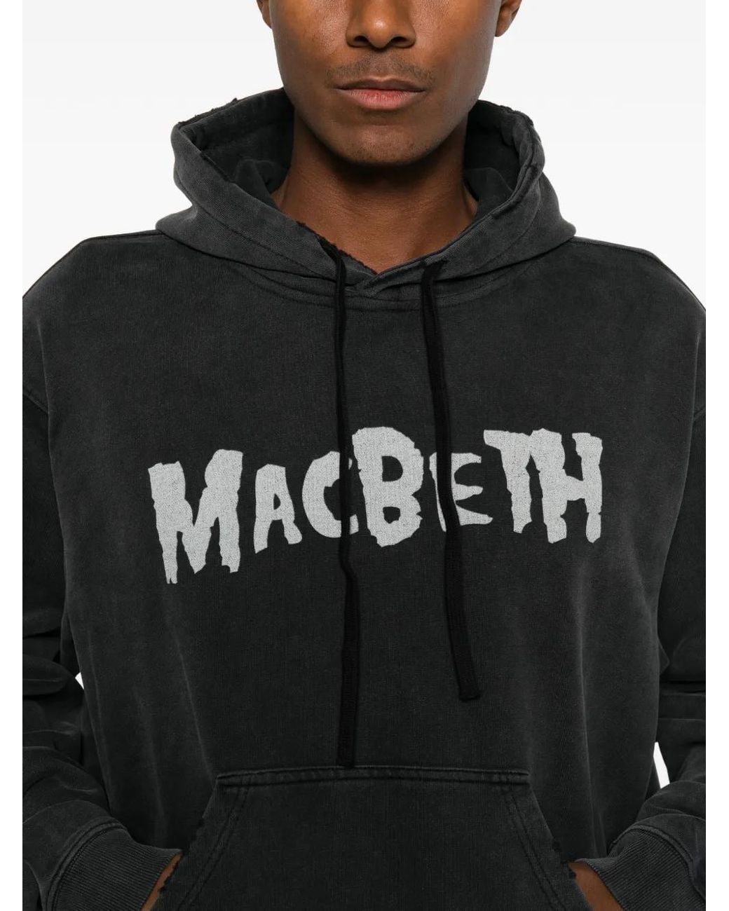 DAGGER Black Macbeth-Print Hoodie for men