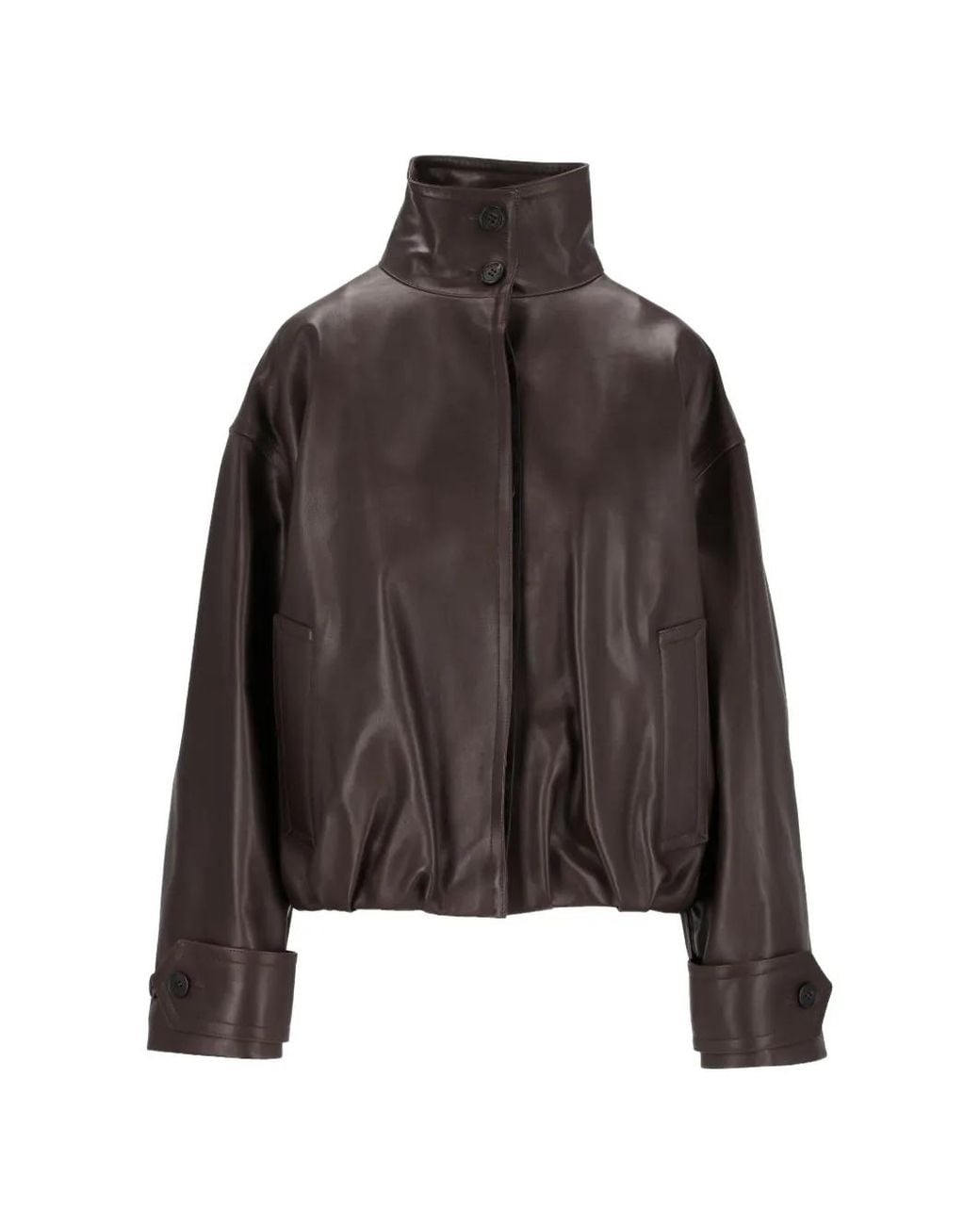 DURAZZI MILANO Brown Leather Bomber Jacket