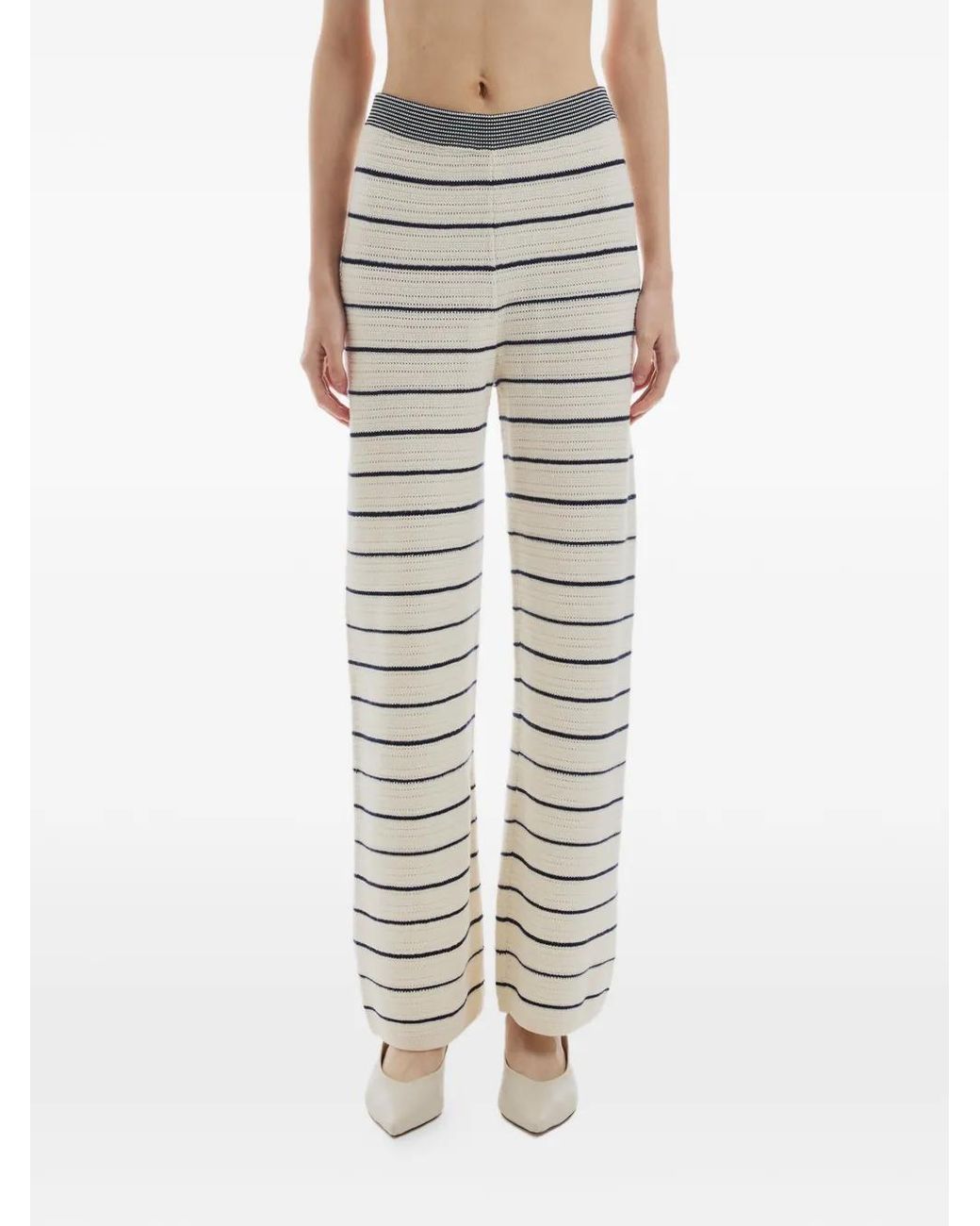 CRUSH Collection Natural Striped Straight Trousers