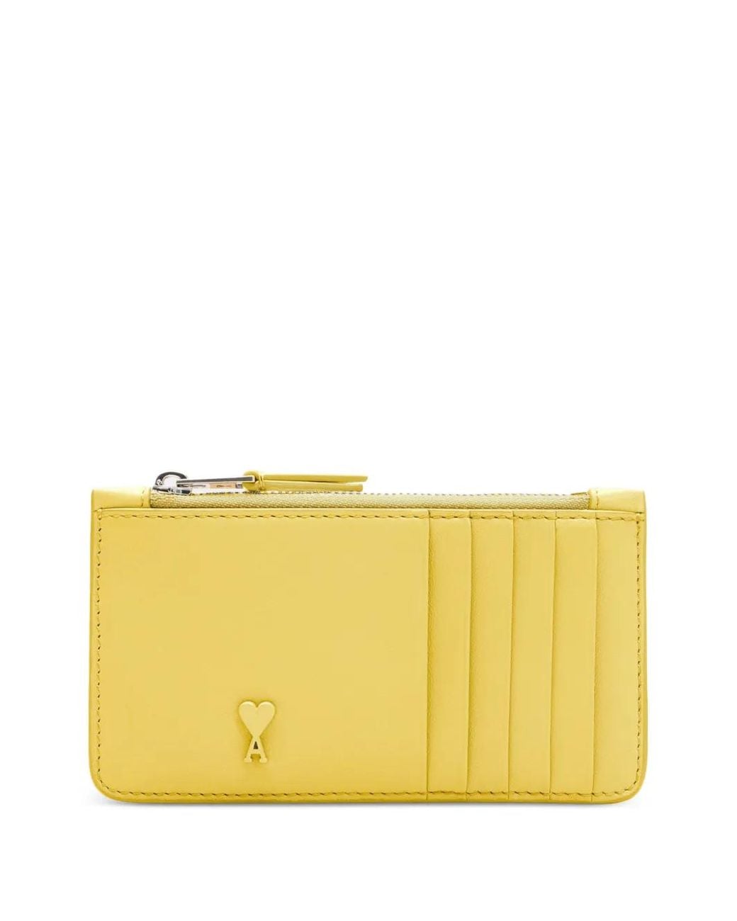 AMI Yellow Ami De Coeur Zipped Cardholder