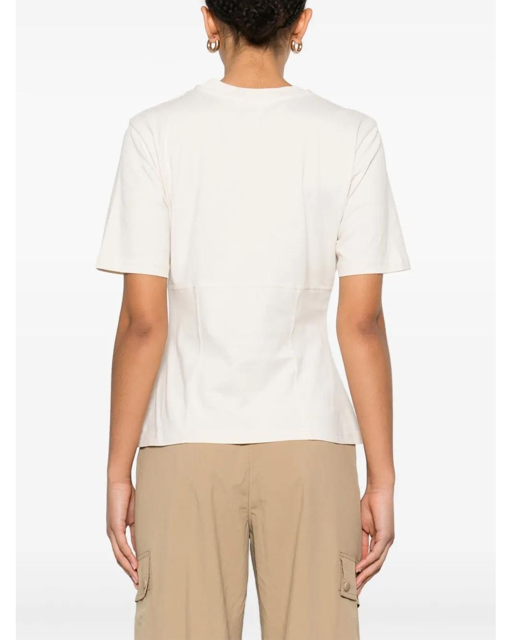 Moncler White Hand-Beaded Cotton T-Shirt