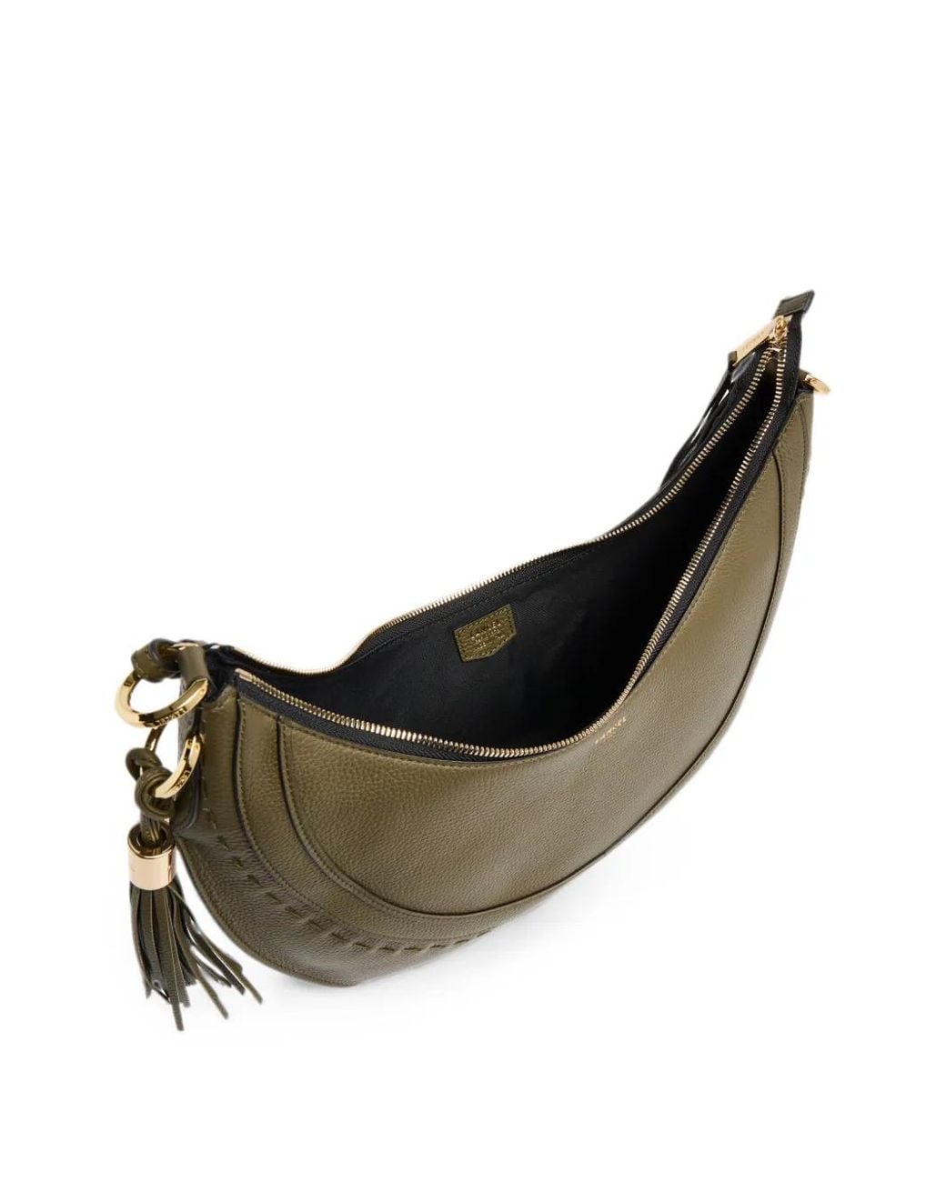 Lancel Gray Sac Porté Épaule Hoboheme Format Moyen À Pompon